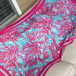 Lilly Pulitzer Pink Turquoise Orange Printed Viscose wrap